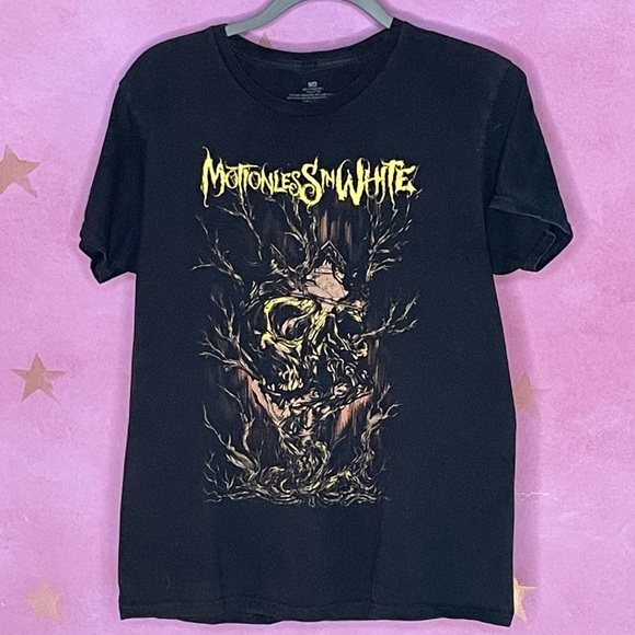 Motionless In White Shirt Black Skull Yellow Tree Medium Metalcore - Picture 1 of 5